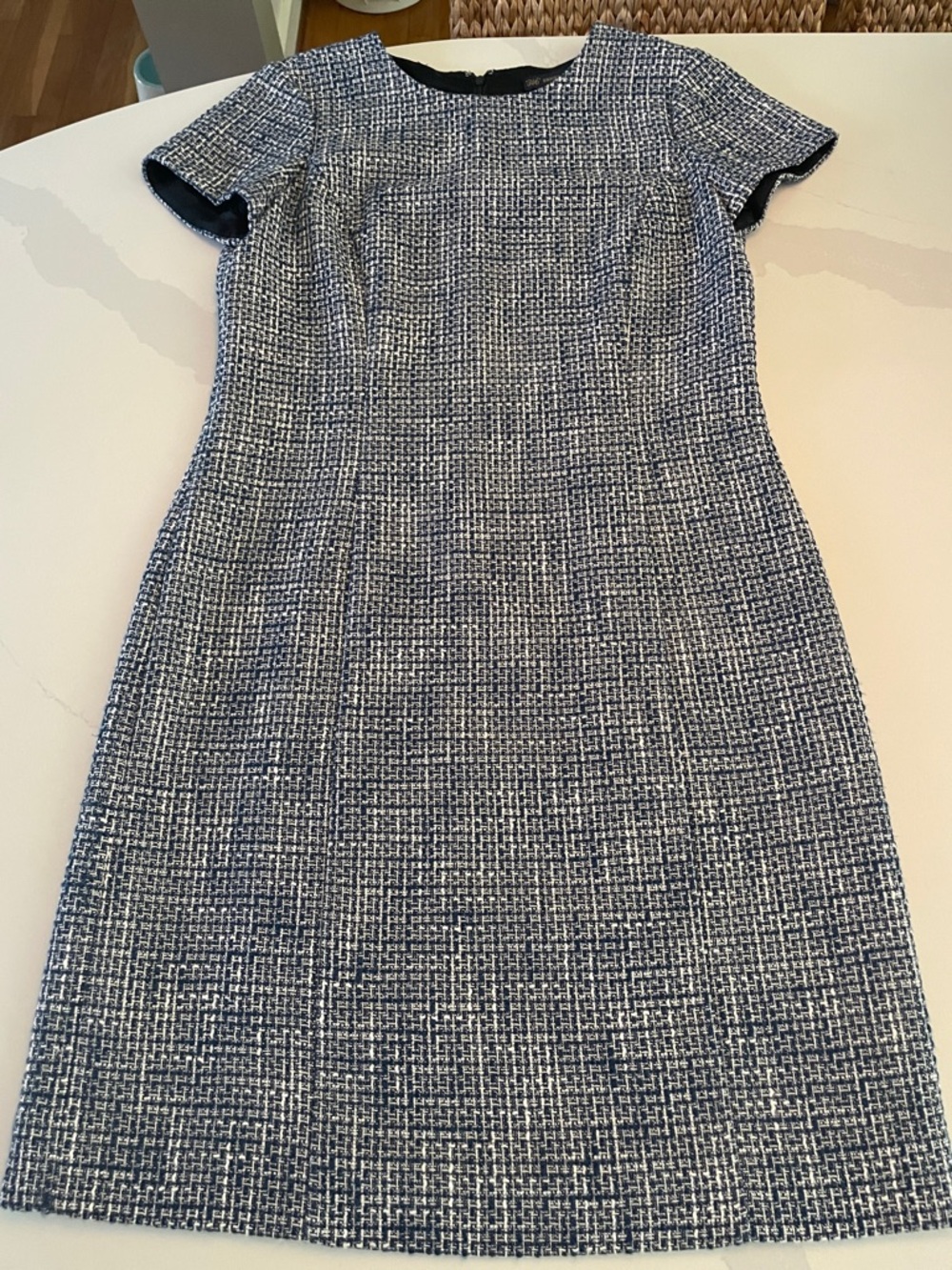 Brooks Brothers Navy Tweed Sheath Dress - Women's 12 preppy